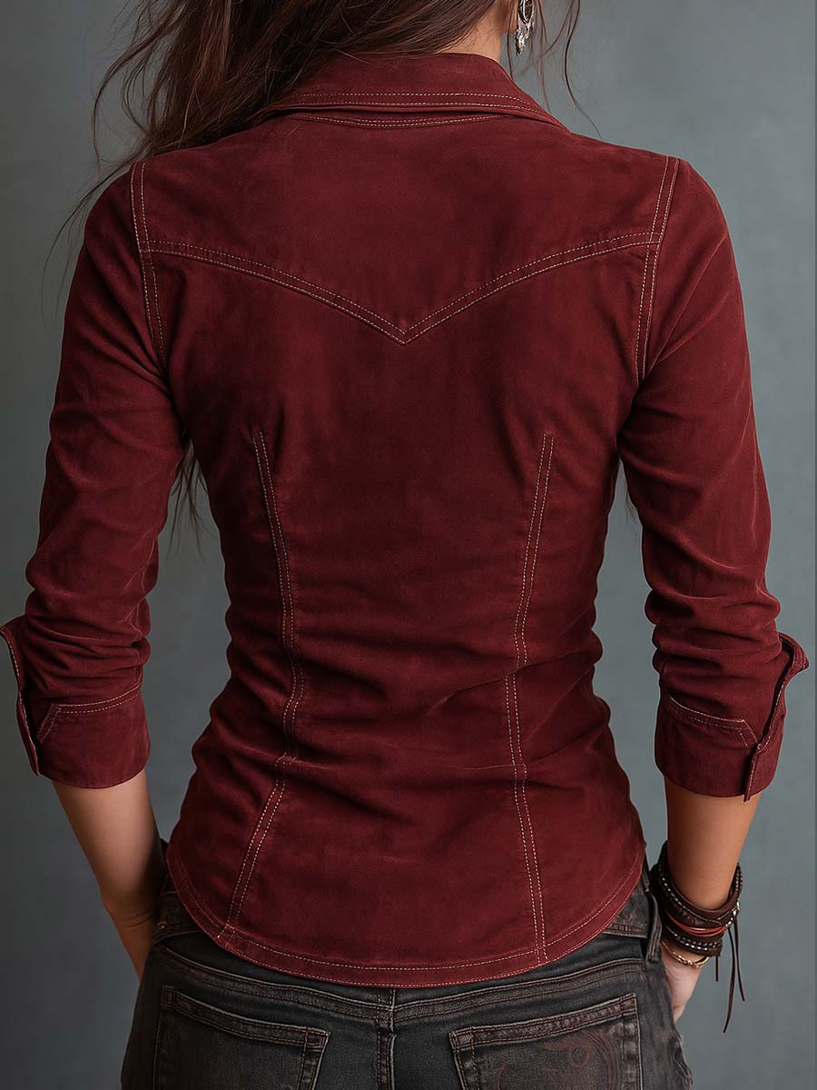 Willa - Distressed Denim Shirt
