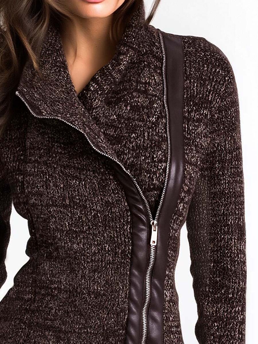 Eugenie - Asymmetric Zip Knit Jacket