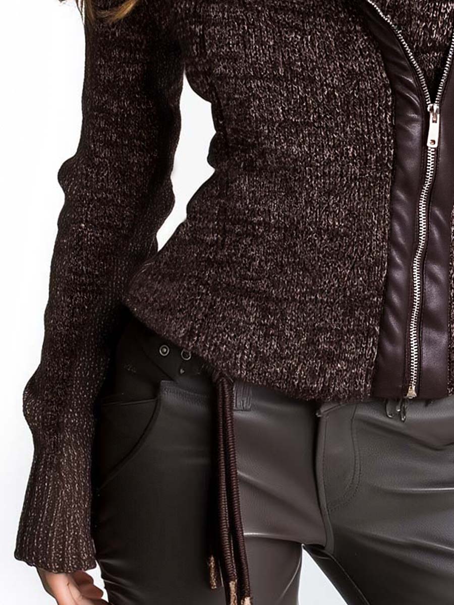 Eugenie - Asymmetric Zip Knit Jacket
