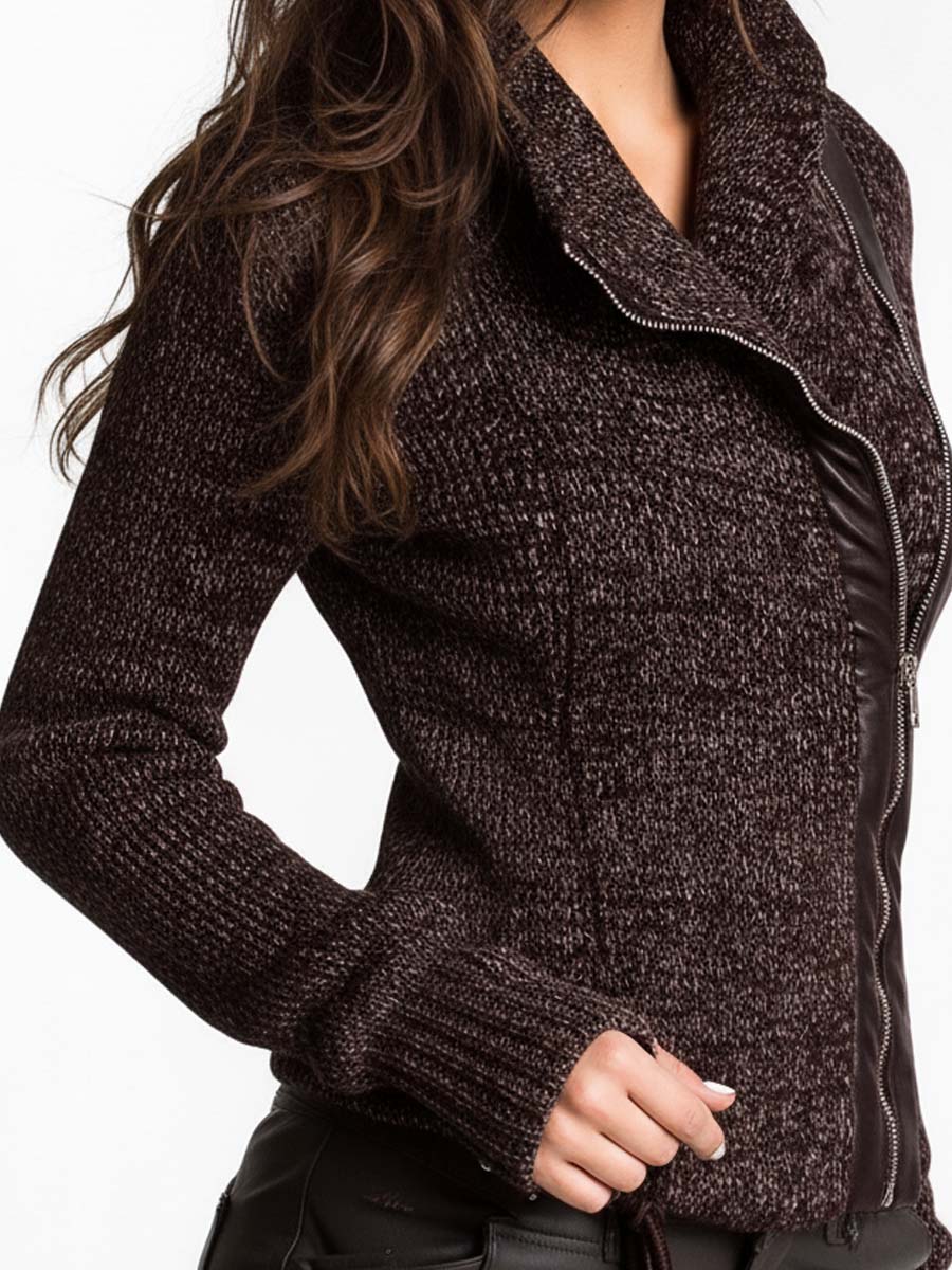 Eugenie - Asymmetric Zip Knit Jacket