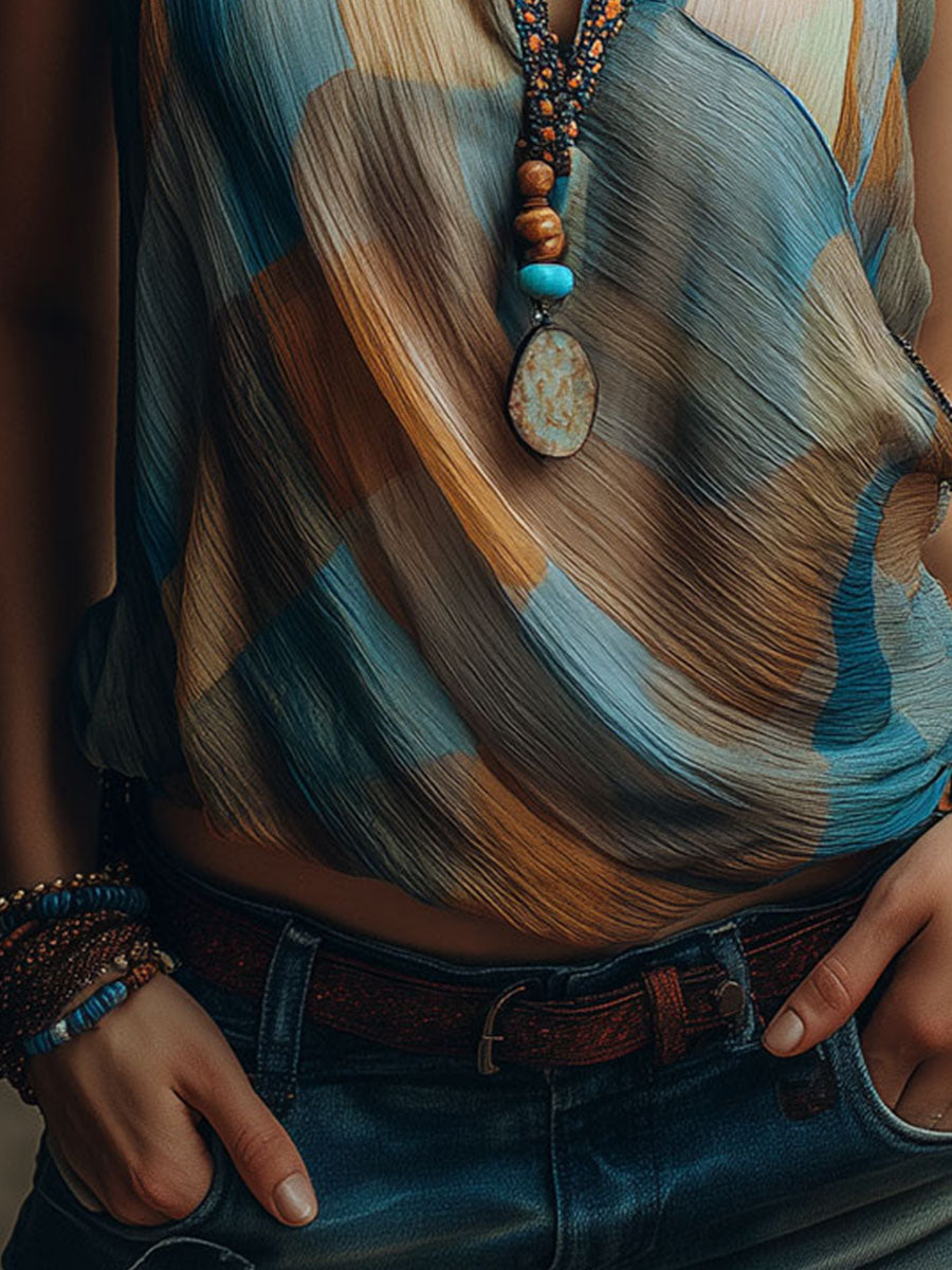 Tara - Scarf Neck Halter Blouse