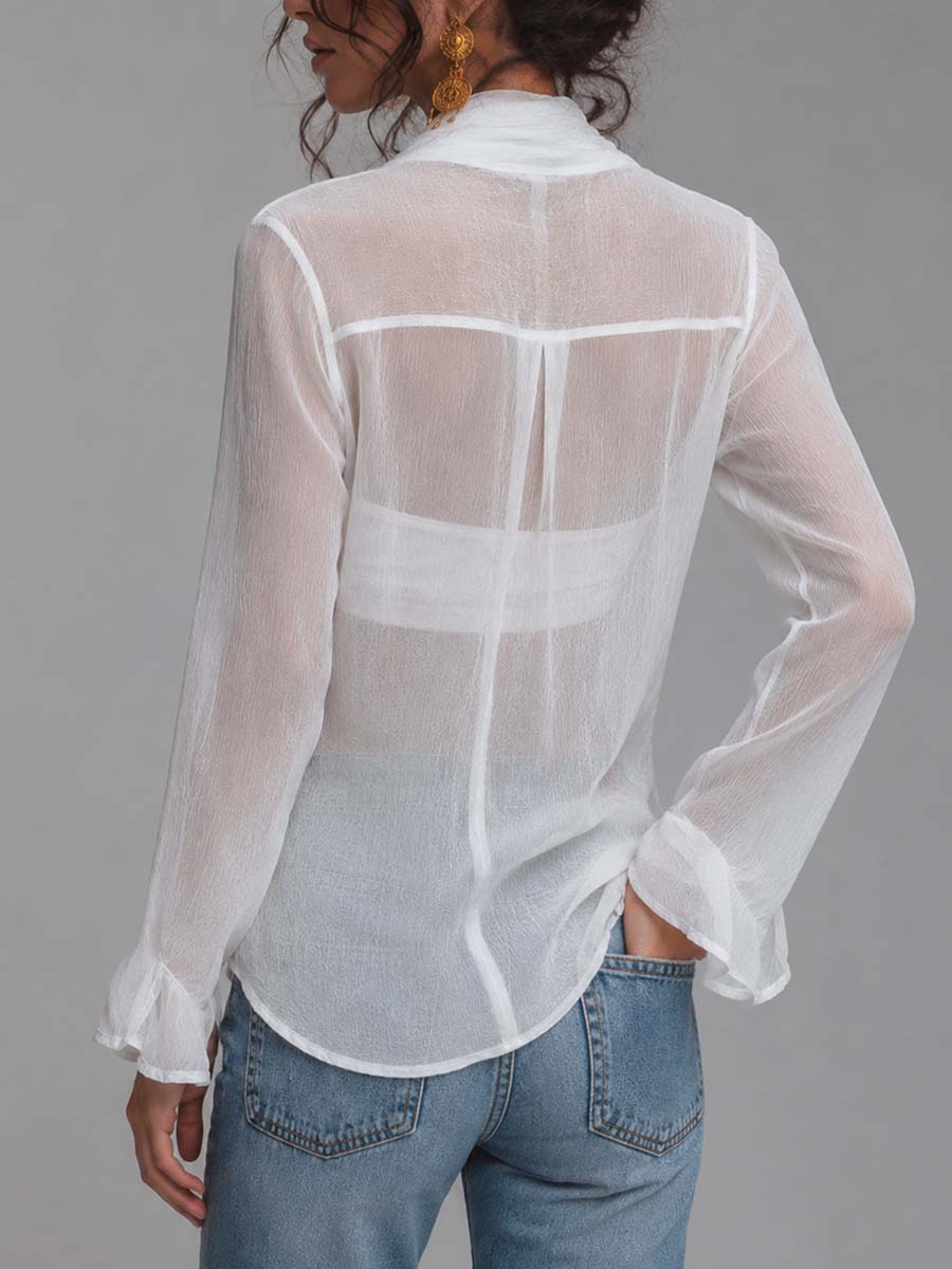 Simone - Sheer Chiffon Wrap Blouse