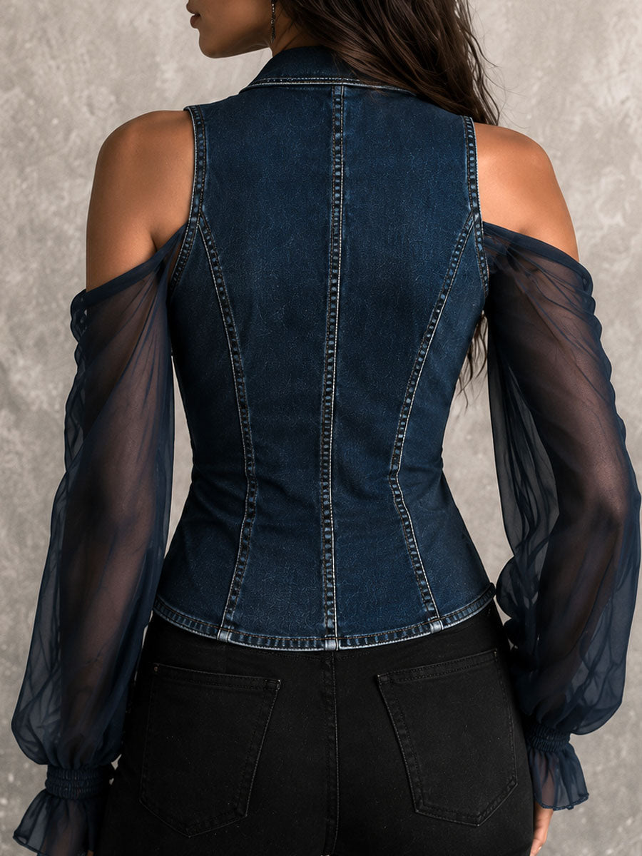 Emeline - Cold Shoulder Wrap Blouse