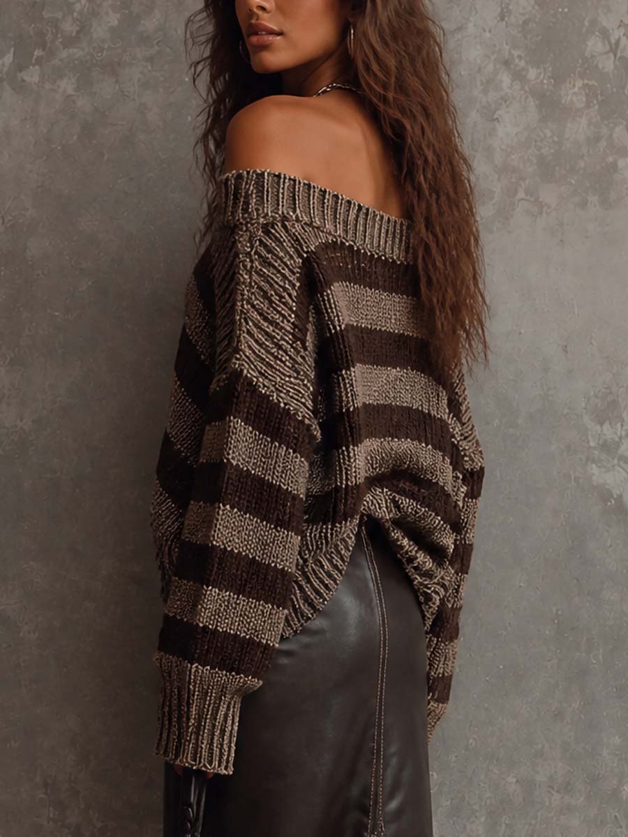 Laetitia - Striped Chunky Knit Sweater