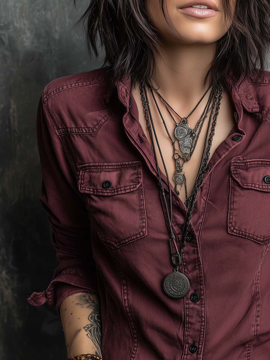 Constance - Pocket Denim Blouse