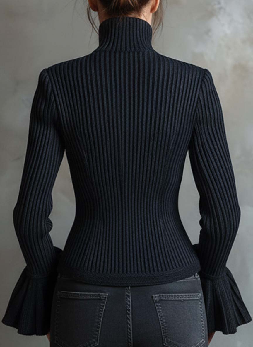 Louane - Sparkle Ribbed Knit Jacket