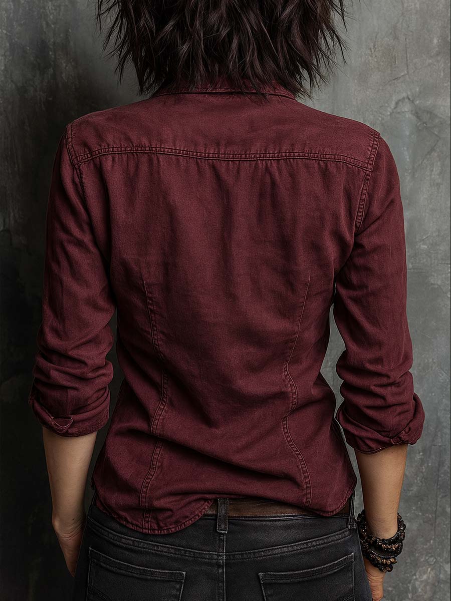 Constance - Pocket Denim Blouse
