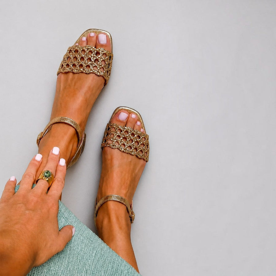 Rachel | Gold Sandals