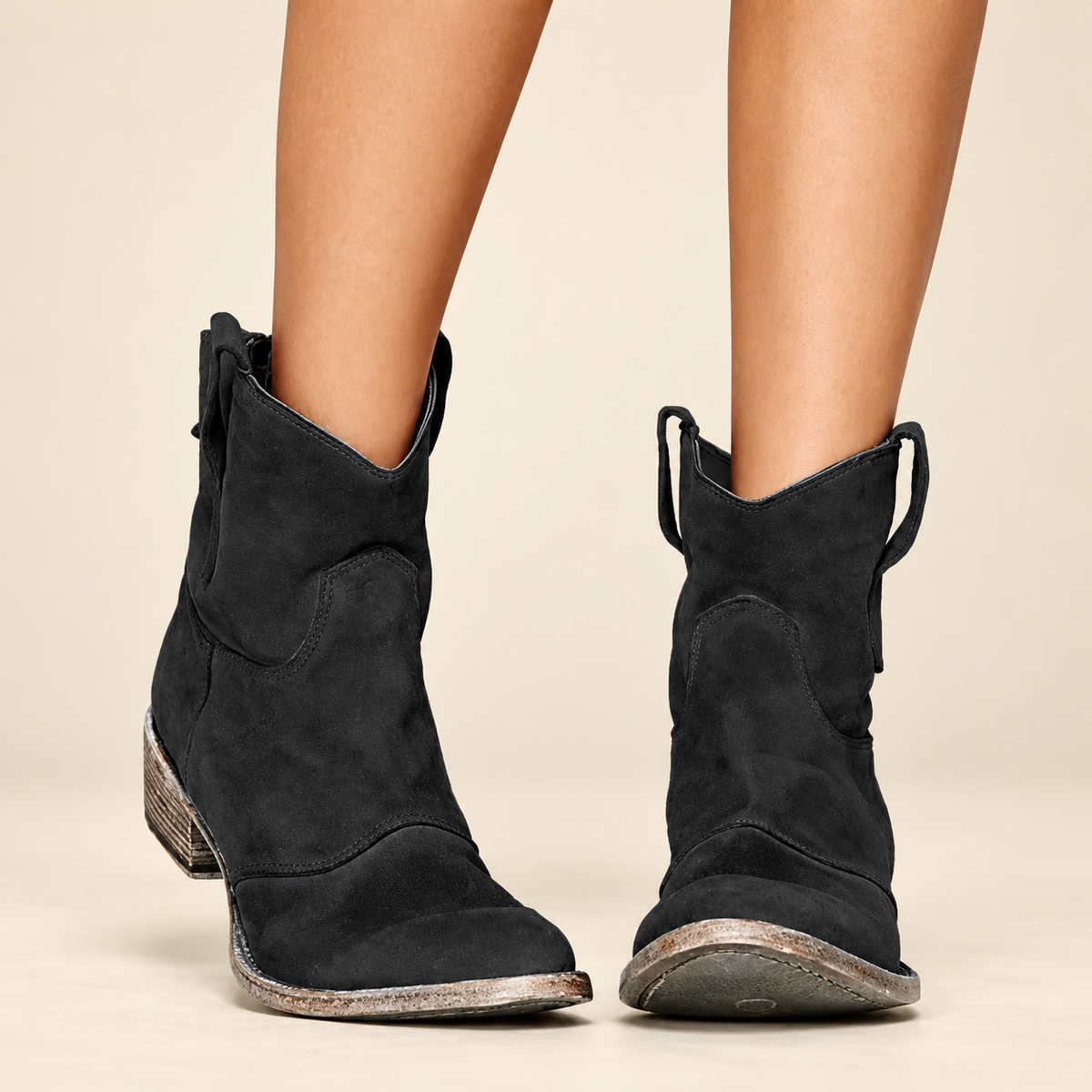 Charlotte Orthopedic Suede and Cotton Ankle Boot
