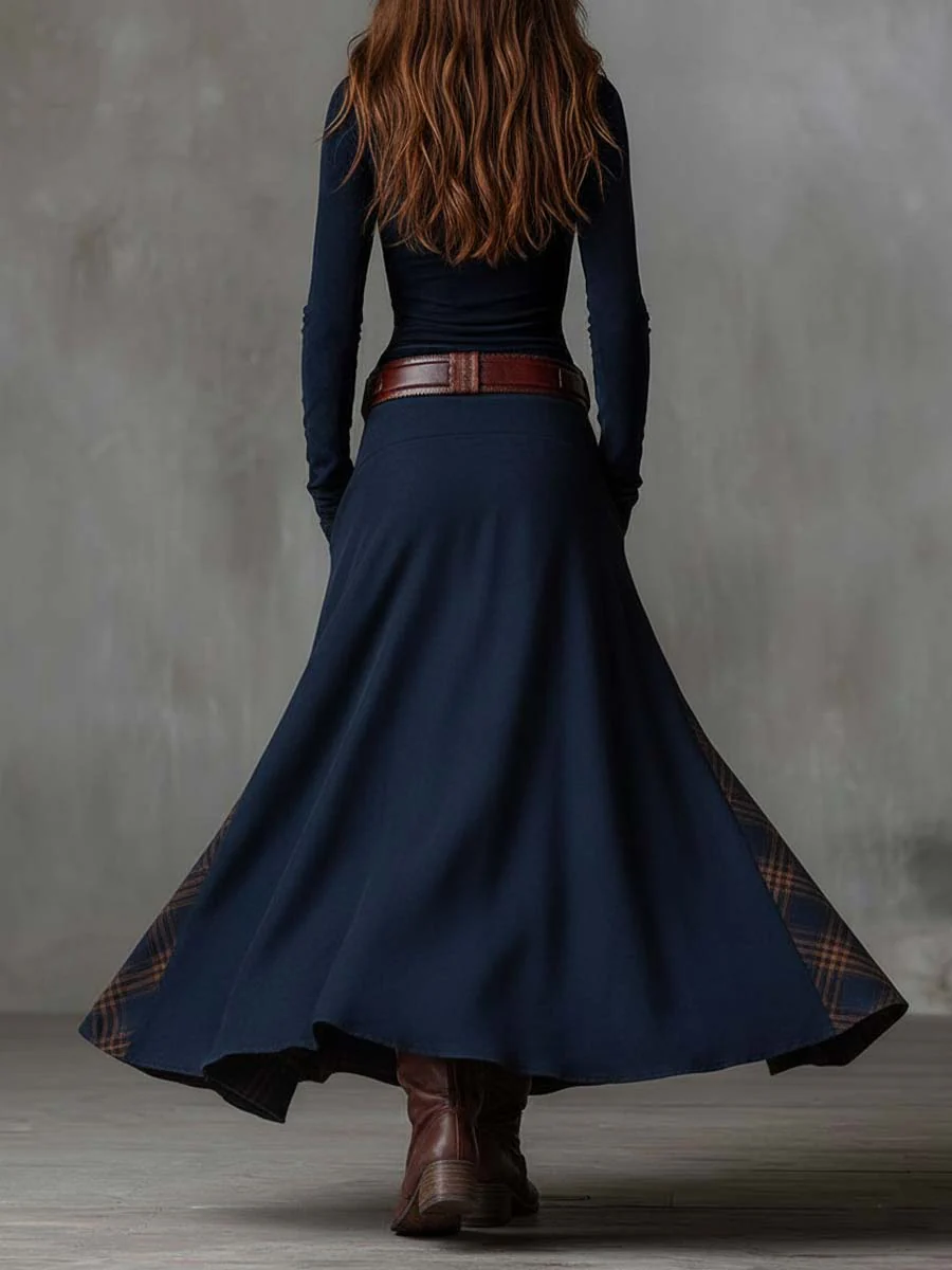Hazel - Belted Suede Maxi Dress
