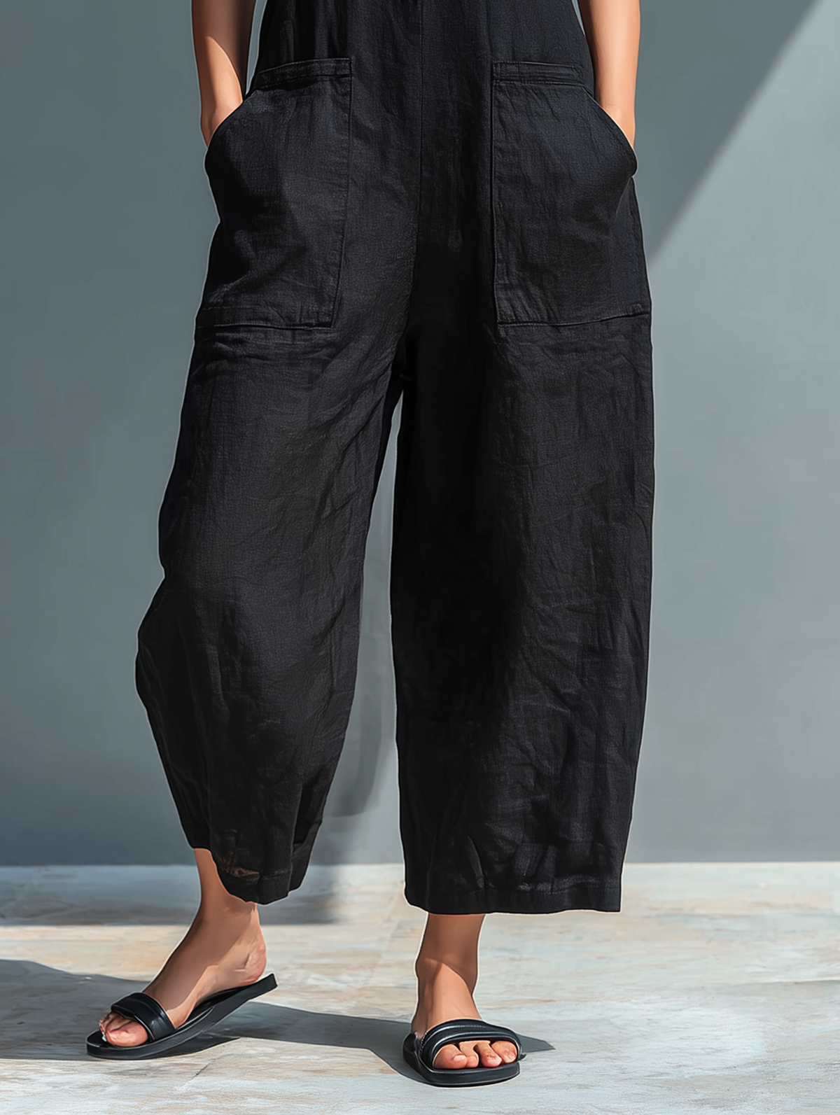 Fern - Minimalist Sleeveless Linen Blend Jumpsuit