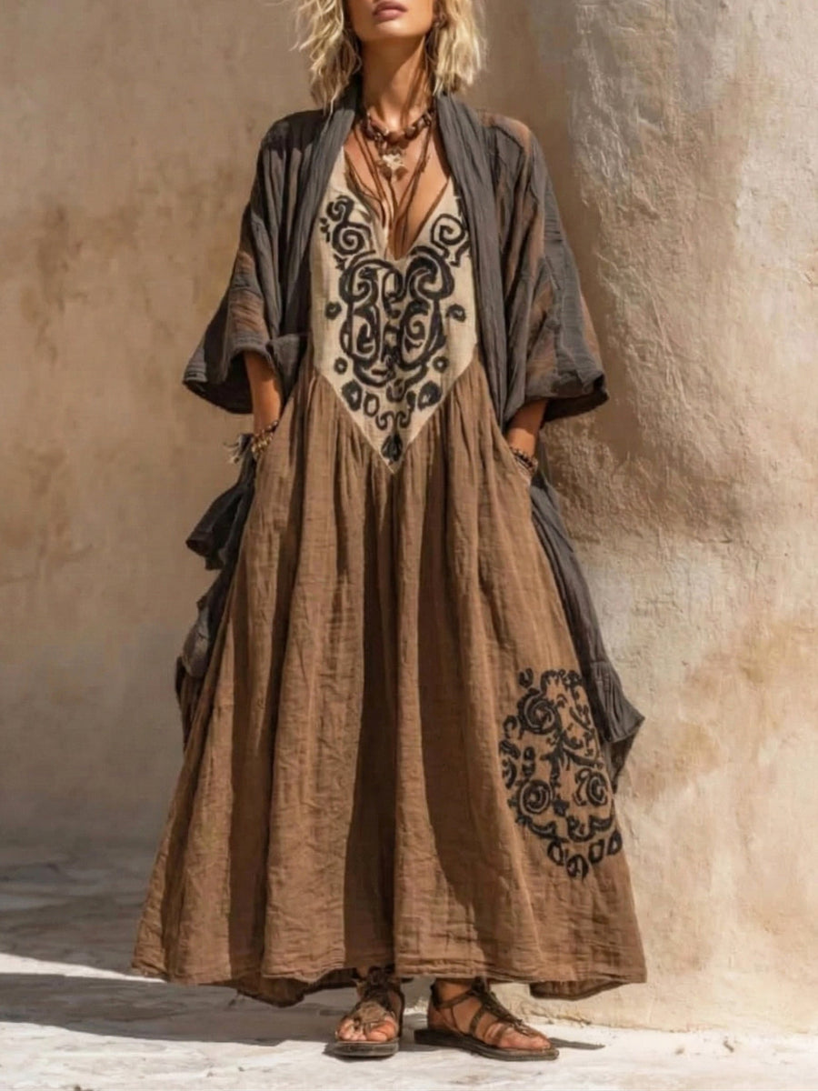 Coralie - Bohemian Two-Piece Set with Art Print